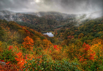 Image showing autumn drive on blue ridge parkway