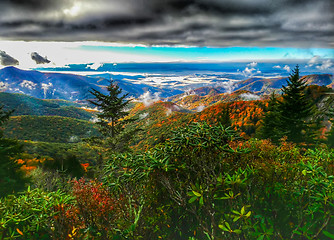 Image showing autumn drive on blue ridge parkway