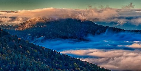 Image showing autumn drive on blue ridge parkway