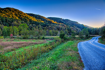 Image showing driving through  blue ridge mountains national park 