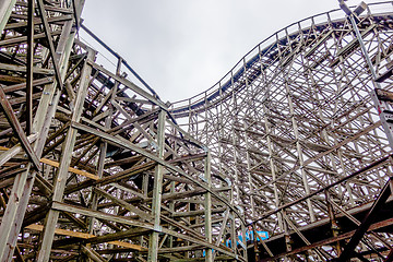 Image showing crazy rollercoaster rides at amusement park