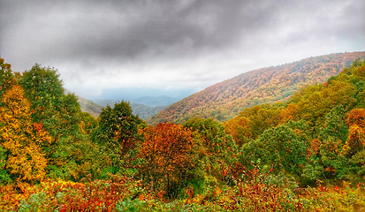 Image showing autumn drive on blue ridge parkway