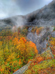 Image showing autumn drive on blue ridge parkway