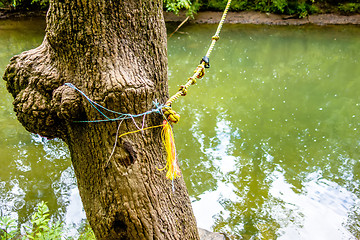 Image showing swing jump rope for jumping into river