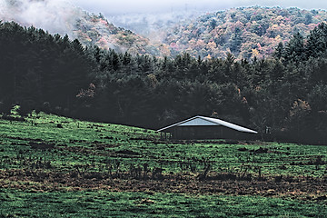 Image showing autumn drive on blue ridge parkway