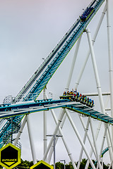 Image showing crazy rollercoaster rides at amusement park