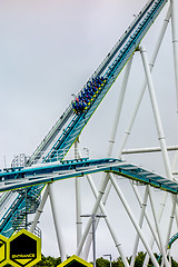 Image showing crazy rollercoaster rides at amusement park