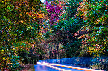 Image showing autumn drive on blue ridge parkway