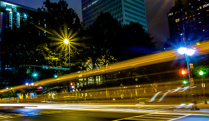 Image showing night time on streets of charlotte north carolina