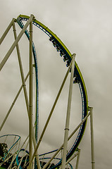 Image showing crazy rollercoaster rides at amusement park