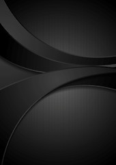 Image showing Black corporate abstract wavy background