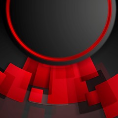Image showing Abstract tech red and black background