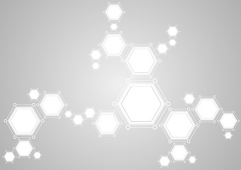 Image showing Molecular structure abstract tech light background