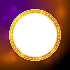 Image showing Shining blank circle retro light banner