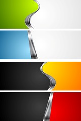 Image showing Abstract bright banners with metal elements