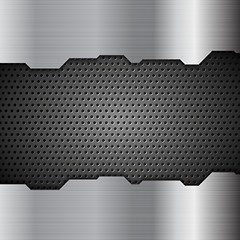 Image showing Metal perforated texture tech background