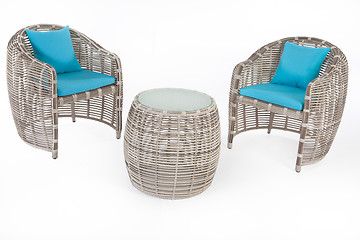 Image showing Suite Of Wicker Furniture