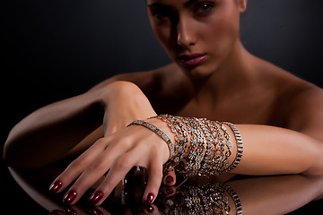 Image showing Young Woman With Bracelets