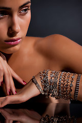 Image showing Young Woman With Bracelets