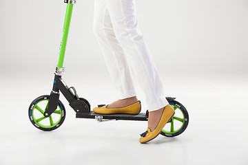 Image showing Woman\'s Legs On Push- Cycle