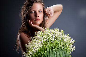 Image showing Girl With Flowers