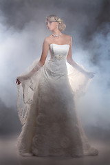 Image showing Young Beautiful Woman In A Wedding Dress