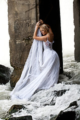 Image showing Young Bride On A River