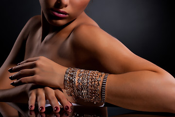 Image showing Young Woman With Bracelets