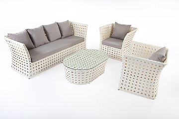 Image showing Suite Of Wicker Furniture