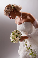 Image showing Young Beautiful Woman In A Wedding Dress