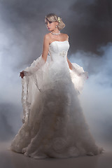 Image showing Young Beautiful Woman In A Wedding Dress