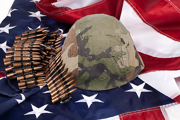 Image showing Flag, Cartridges And Helmet