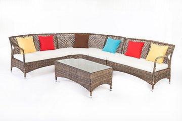 Image showing Suite Of Wicker Furniture