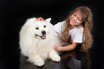 Image showing Girl And Husky