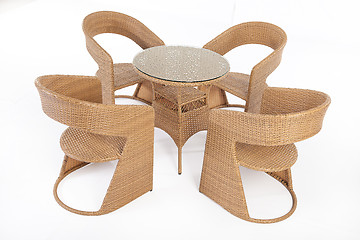 Image showing Suite Of Wicker Furniture