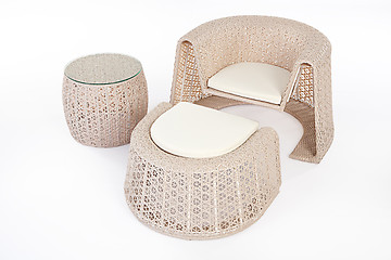 Image showing Suite Of Wicker Furniture