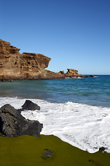 Image showing Green sand beach on Hawaii