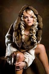 Image showing Young Woman In Fur Coat