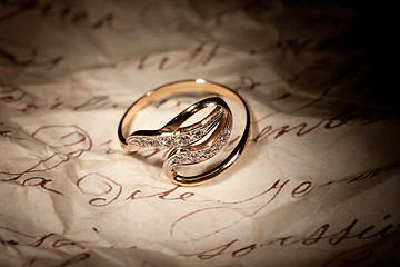 Image showing Golden Ring And Old Manuscript