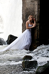 Image showing Young Bride On A River