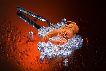 Image showing Fork, Ice And Crawfish