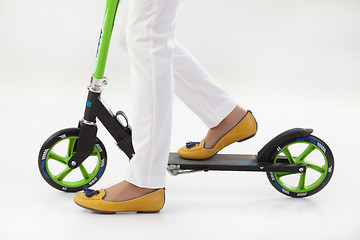 Image showing Woman\'s Legs On Push- Cycle