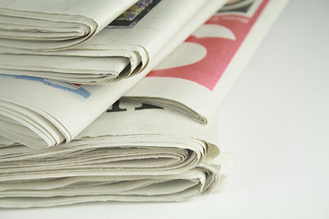 Image showing pile of daily newspapers