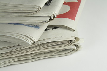 Image showing pile of daily newspapers