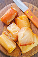 Image showing smoked fish on board