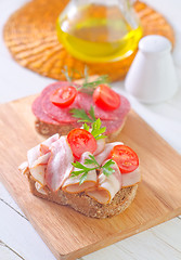 Image showing bread with bacon