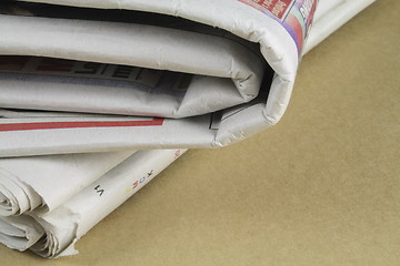 Image showing pile of daily newspapers