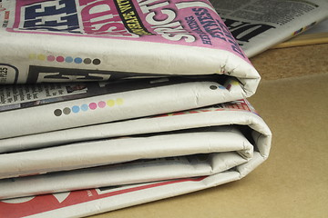 Image showing pile of daily newspapers