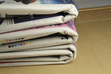 Image showing pile of daily newspapers