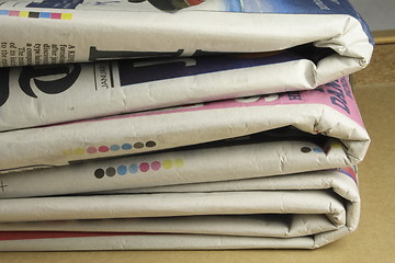 Image showing pile of daily newspapers